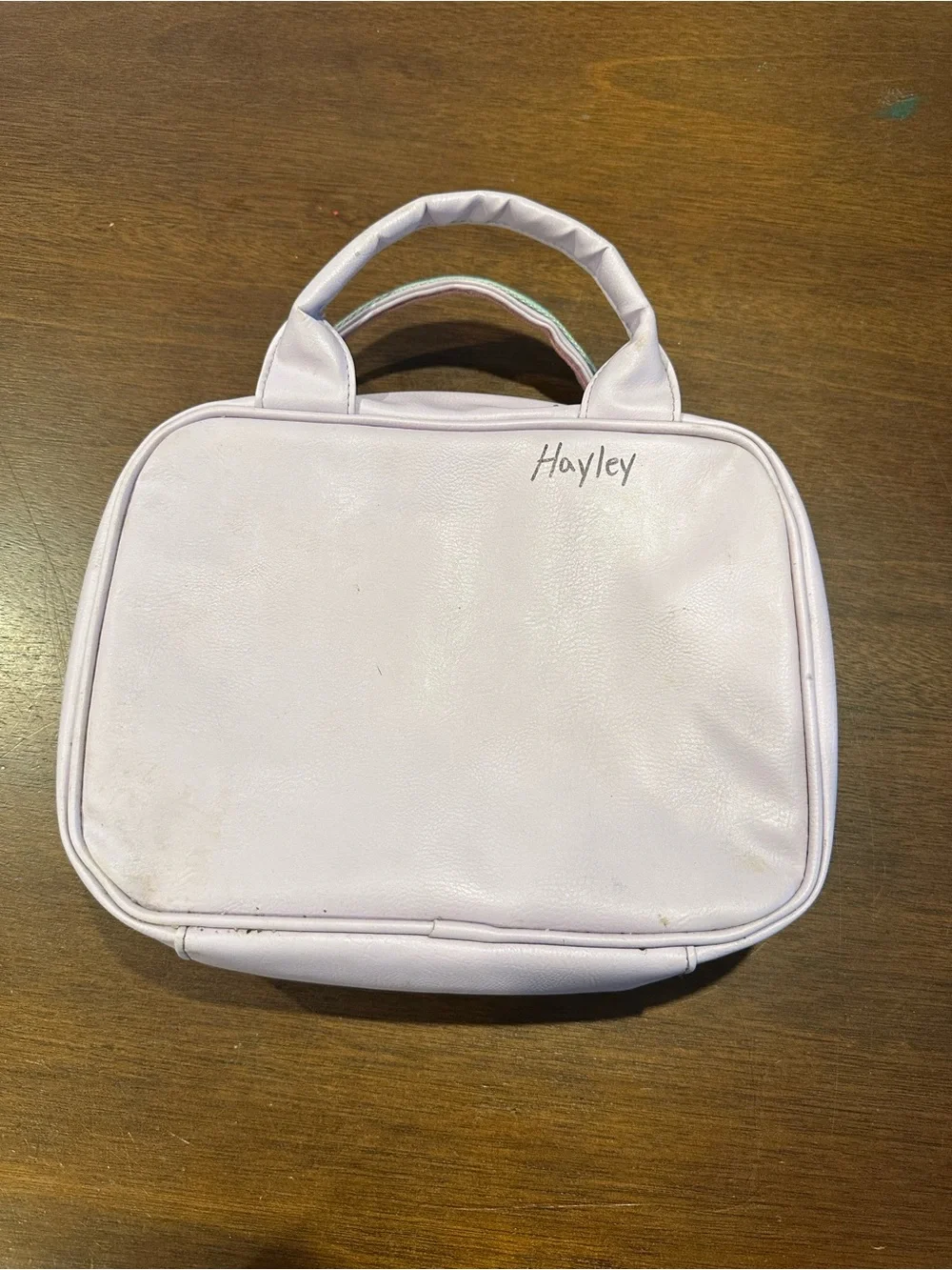 Kids Lavender Heart Lunch Tote with Rhinestone Butterfly